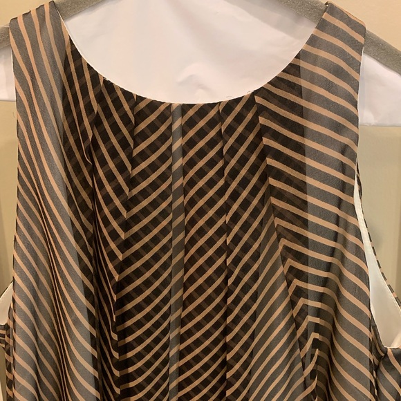 Tan/beige and black patterned ABS Collection dress - Picture 2 of 4